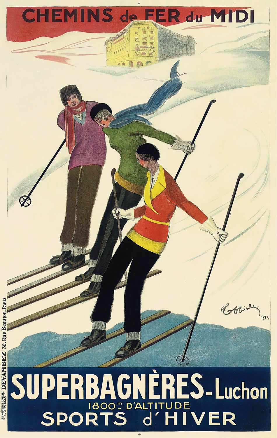Superbagnères — Vintage Ski Poster